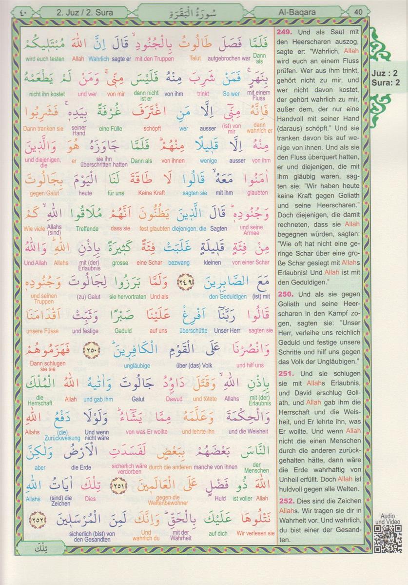Quran Wort zu Wort Überzetzung